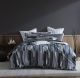  Urban Stripe Charcoal Quilt Cover Set by Logan and Mason