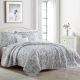 Essex Quilted Silver Bedspread by Logan and Mason